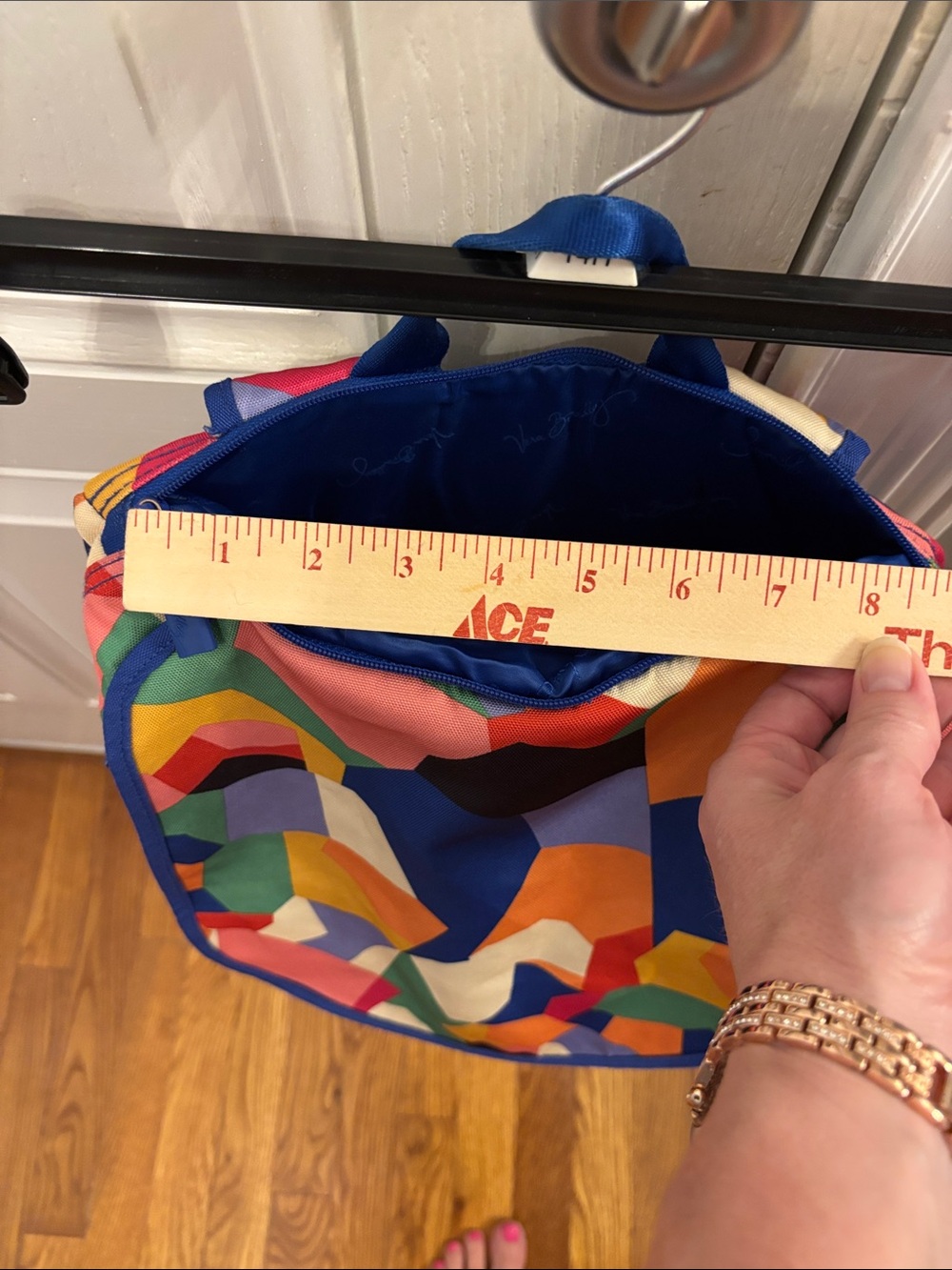 Colorful Geometric Canvas Backpack - Multicolor - Picture 7 of 12